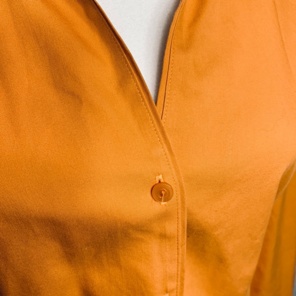 Orange Button Down Blouse - Picture 2 of 6